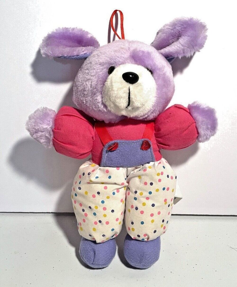 Vintage Nanco Rare Plush Purple Dog Long Ears Soft Cuddly 9” P1